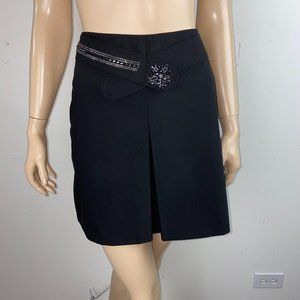 BGN Studio Embellished Accent Belt Wool Blend Dressy Mini Skirt 6